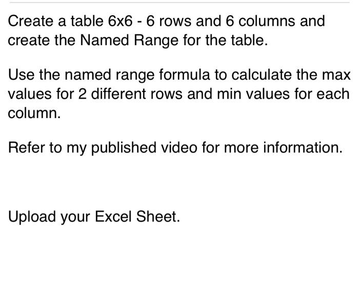 Create a table 6×6 - 6 rows and 6 columns and create | Chegg.com