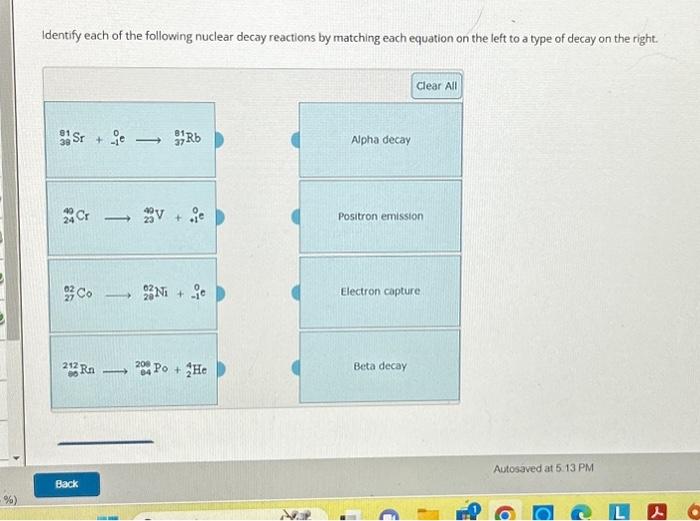 Solved Identify Each Of The Following Nuclear Decay | Chegg.com