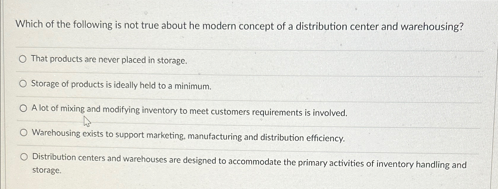Solved Which of the following is not true about he modern