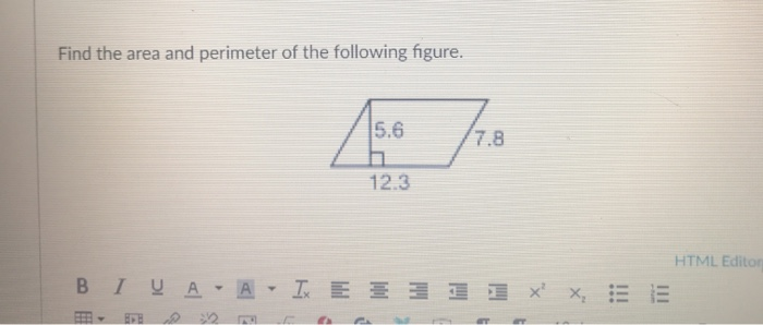 Solved Find the area and perimeter of the following figure. | Chegg.com