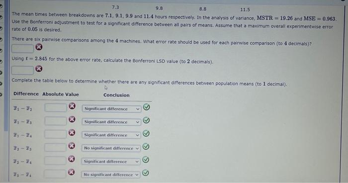 Solved To test for any significant difference in the mean | Chegg.com