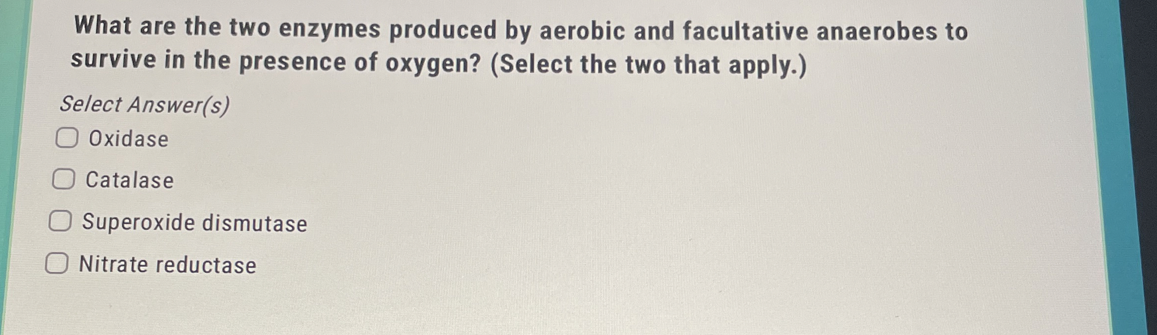 Solved What are the two enzymes produced by aerobic and | Chegg.com