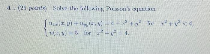 Solved 4. (25 points) Solve the following Poisson's equation | Chegg.com