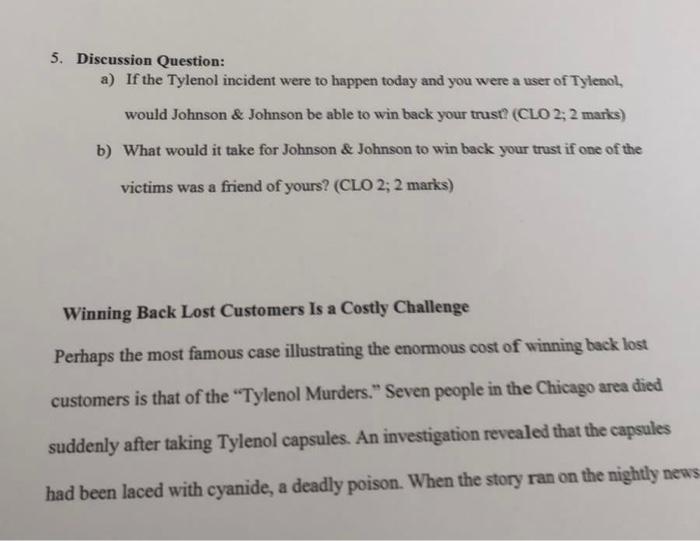 tylenol case study questions and answers