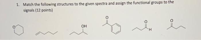 Solved 1. Match the following structures to the given | Chegg.com