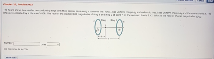 Solved BACK NEXT Chapter 22, Problem 023 The figure shows | Chegg.com