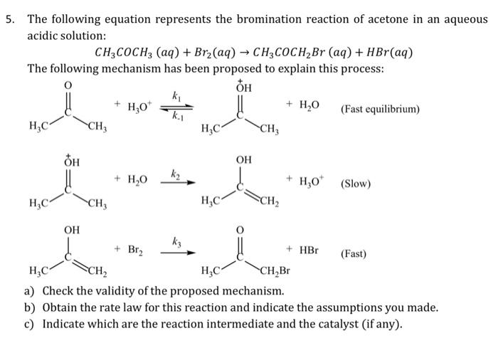 Solved 5. The following equation represents the bromination | Chegg.com