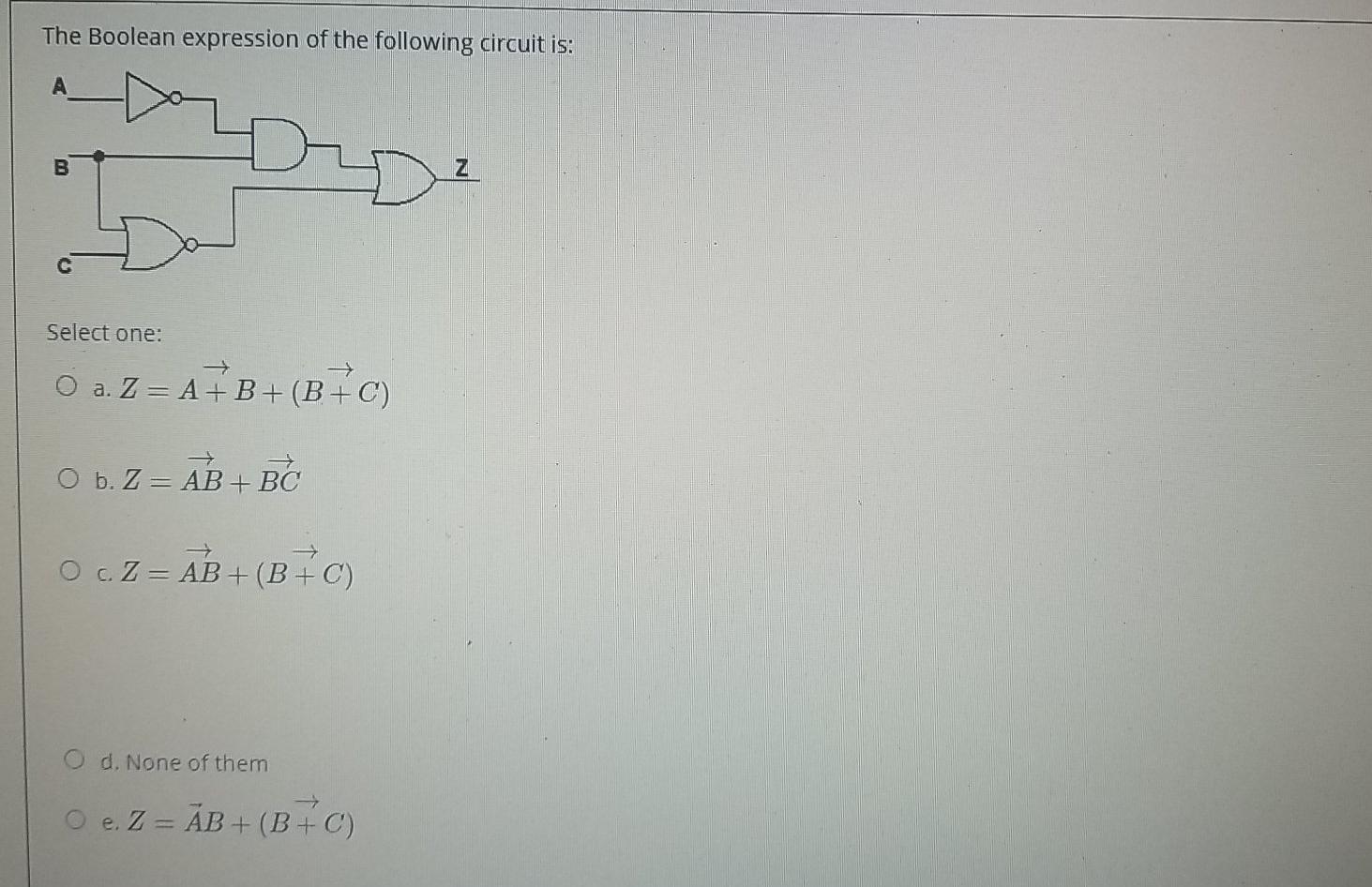 Solved The Boolean expression of the following circuit is: A | Chegg.com