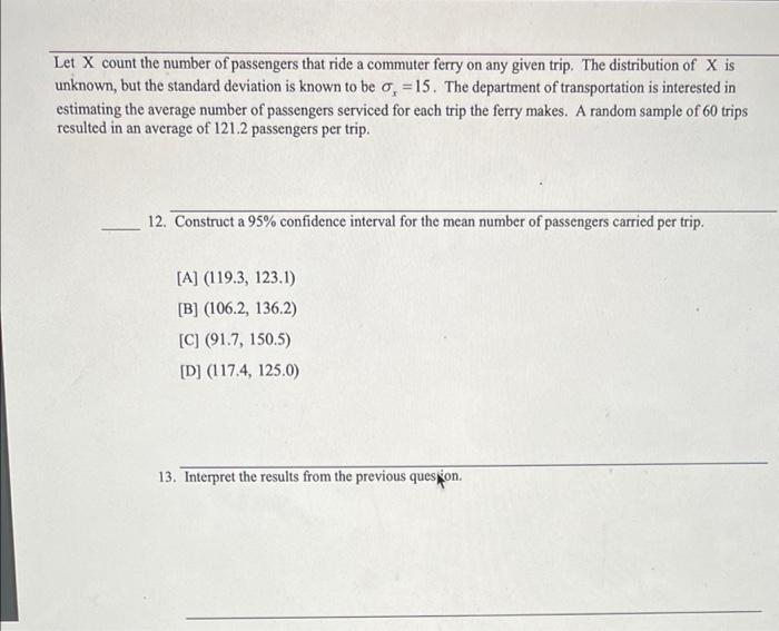 Solved Let X count the number of passengers that ride a | Chegg.com