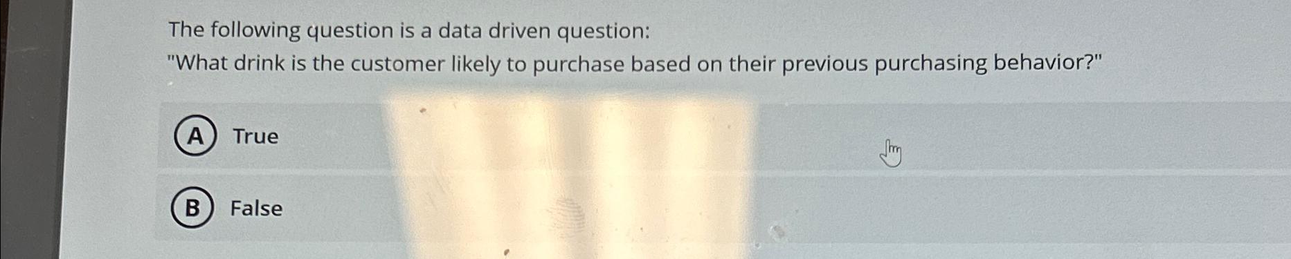 Solved The following question is a data driven | Chegg.com