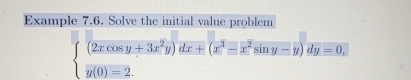 Solved Example 7.6. ﻿Solve the initial value | Chegg.com