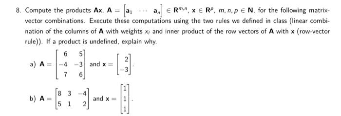 Solved 8. Compute the products | Chegg.com