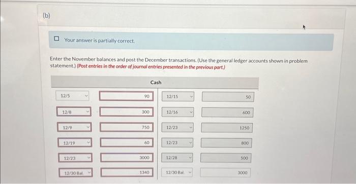 Solved enter the november balances and post the december | Chegg.com