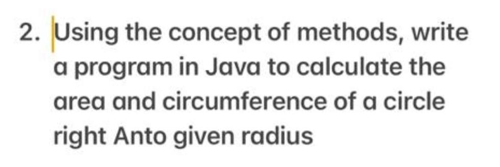 Solved 2. Using the concept of methods, write a program in | Chegg.com