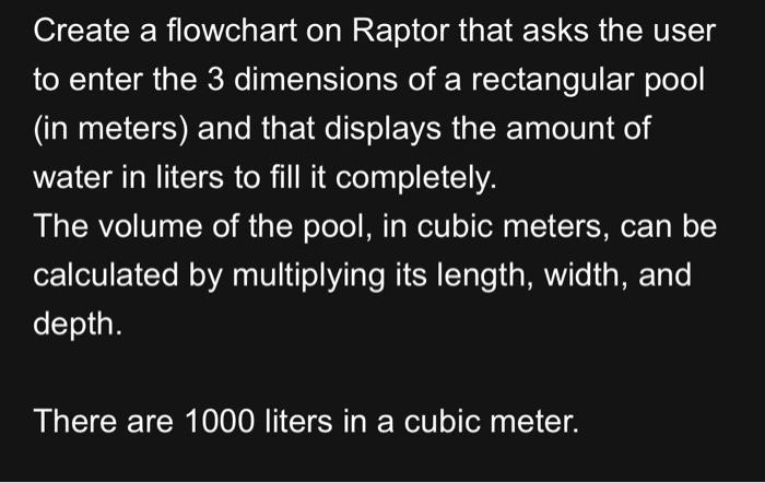 Solved Create a flowchart on Raptor that asks the user to | Chegg.com