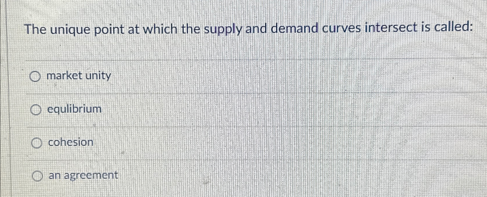 Solved The unique point at which the supply and demand | Chegg.com