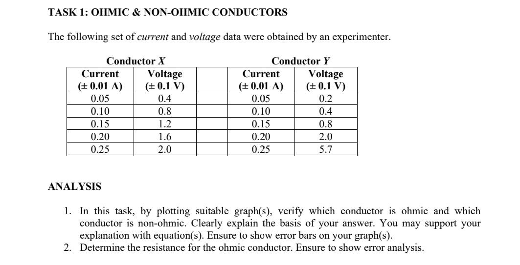 solved-task-1-ohmic-non-ohmic-conductors-the-following-chegg