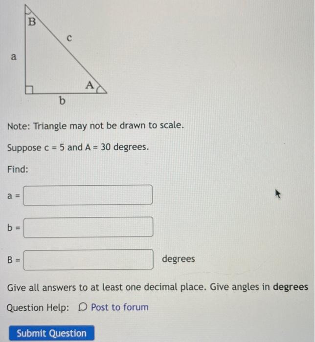 Solved Note: Triangle may not be drawn to scale. Suppose C=5 | Chegg.com