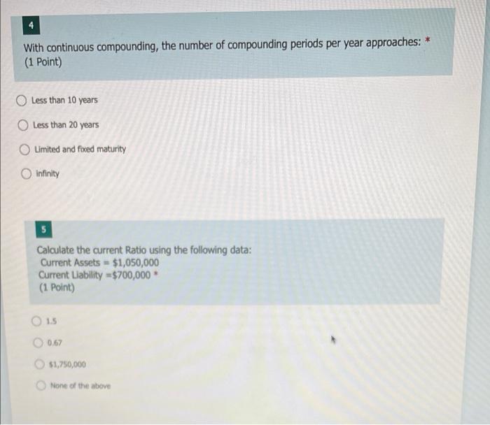 Solved With continuous compounding, the number of | Chegg.com