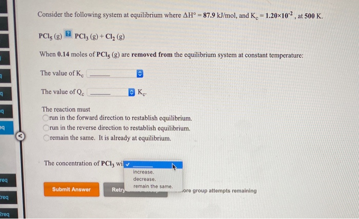 Solved Consider the following system at equilibrium where AH | Chegg.com