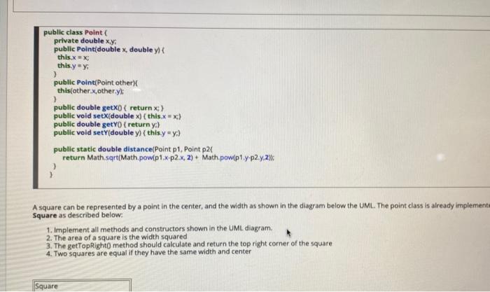 Solved public class Point private double xy. public | Chegg.com