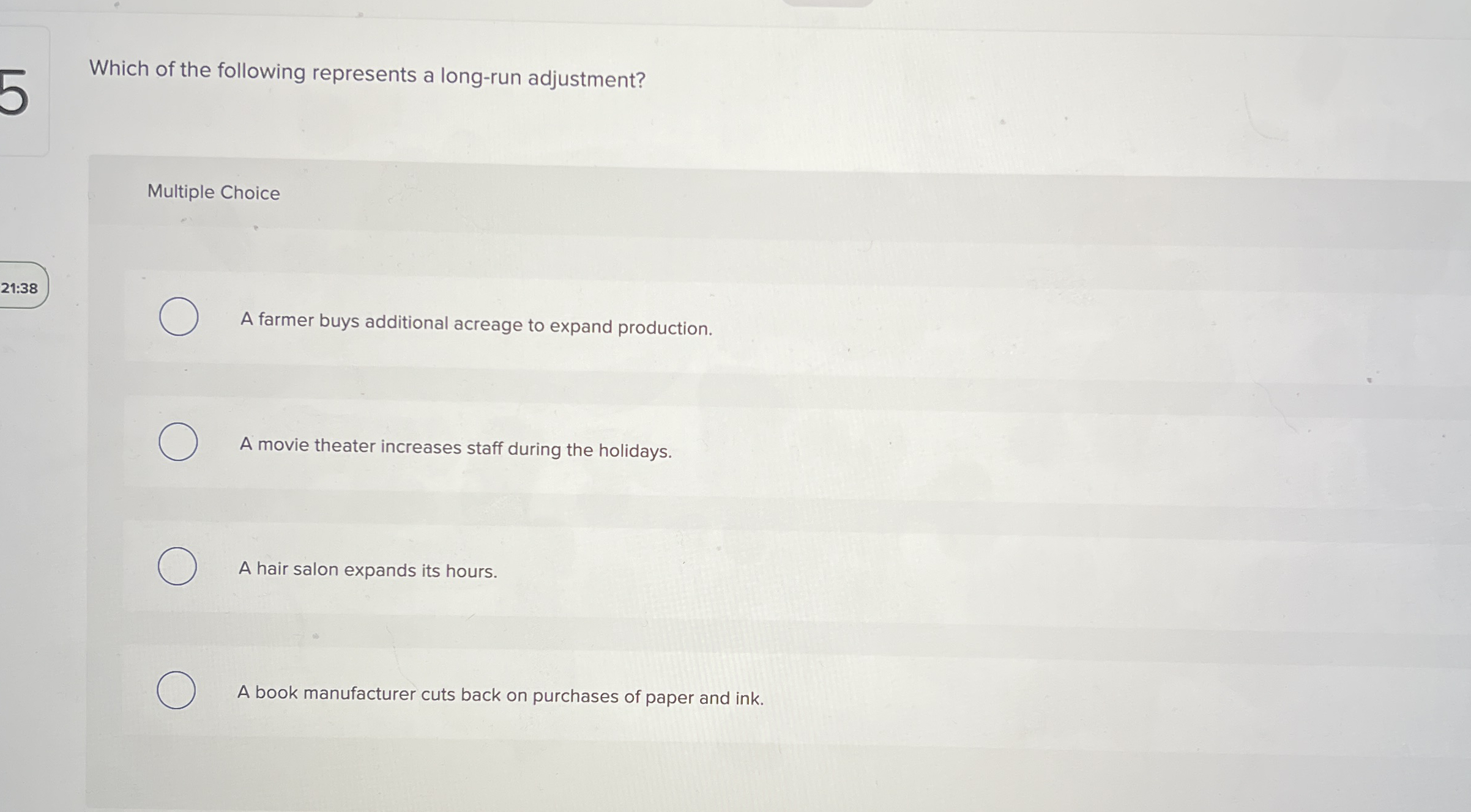 Solved Which of the following represents a long-run | Chegg.com