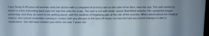 Solved Case Study A 65-year-old woman visits her doctor with | Chegg.com