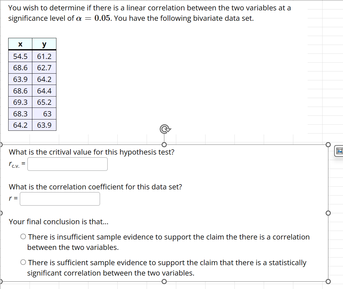 Solved You wish to determine if there is a linear | Chegg.com