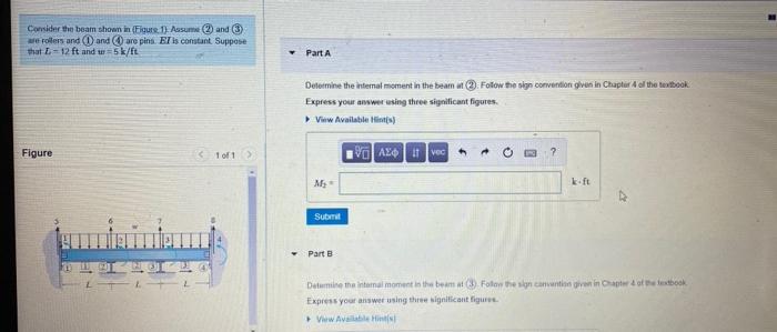 Solved Consider the beam shown in Figure 1). Assume 2) and | Chegg.com