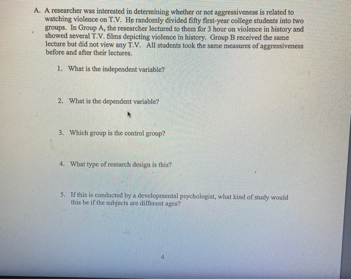 Solved A. A researcher was interested in determining whether | Chegg.com