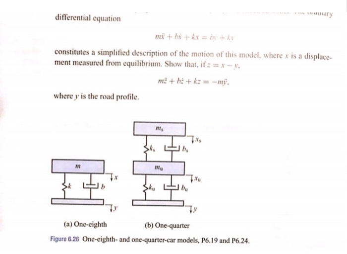 Solved 6 23 Consider The One Eighth Car Model From P6 19 Chegg Com