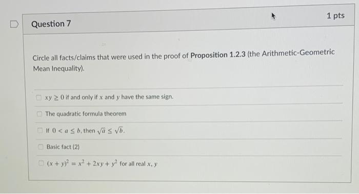 Solved 1 Pts D Question 7 Circle All Facts Claims That Were Chegg Com