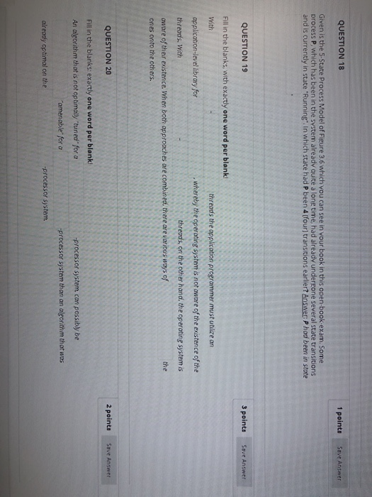 Solved QUESTION 18 1 points Save Answer Given is the 5-State | Chegg.com