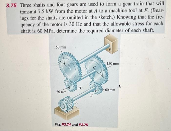 Solved 3.75 Three shafts and four gears are used to form a