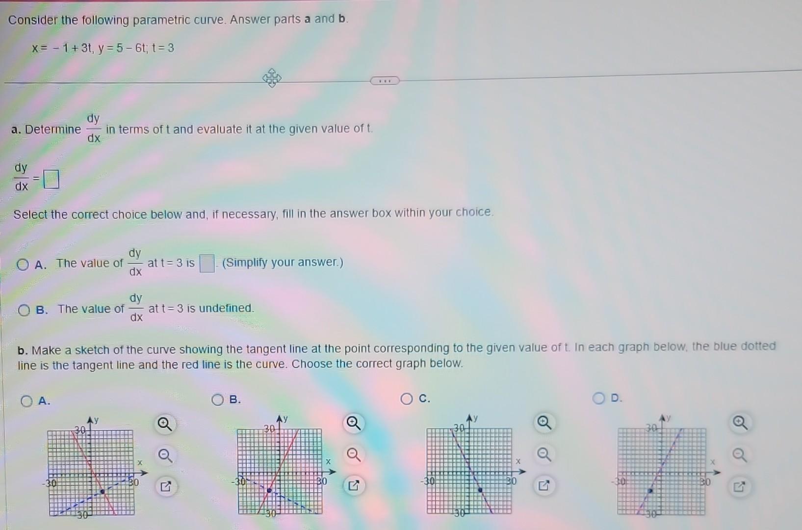 Solved Consider The Following Parametric Curve Answer Parts