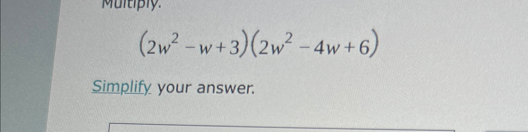 what is the value of w 2 when w =- 6 answer