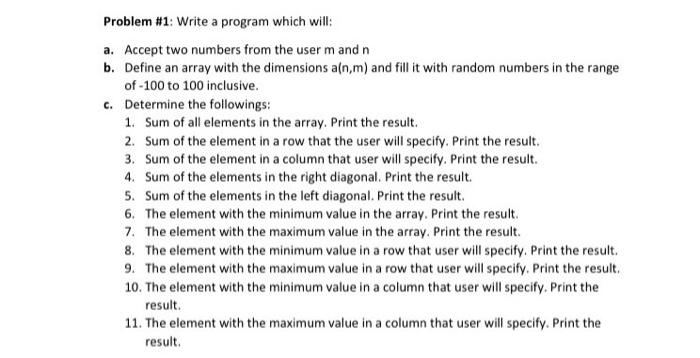 Solved Problem #1: Write a program which will: a. Accept two | Chegg.com