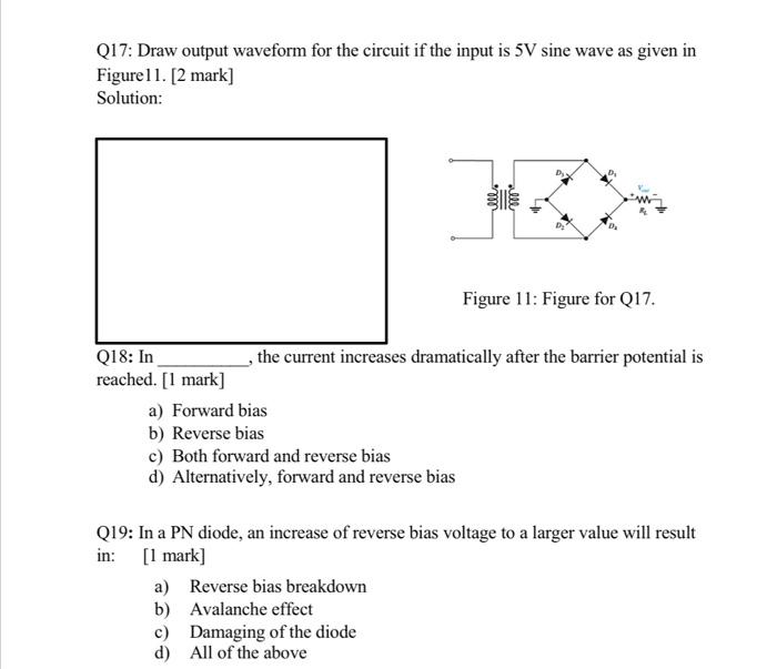 Solved Q17: Draw output waveform for the circuit if the | Chegg.com