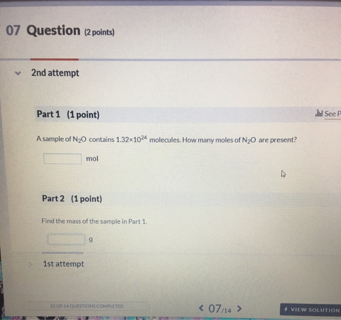 Solved 07 Question (2 points) 2nd attempt Part 1 (1 point) | Chegg.com