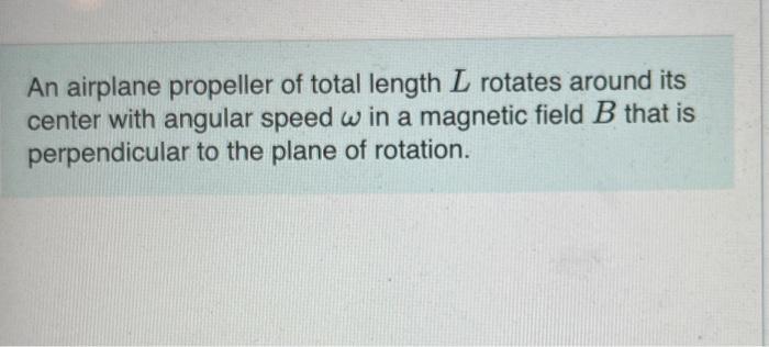 Solved An airplane propeller of total length L rotates | Chegg.com