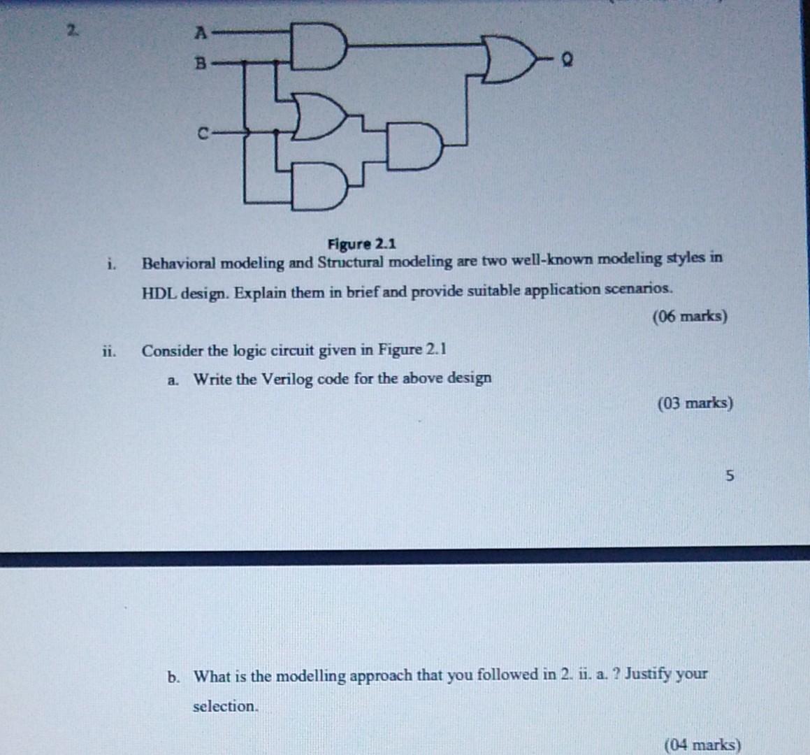 Solved 2 D B H O Figure 2.1 Behavioral Modeling And | Chegg.com