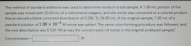 Solved The method of standard additions was used to | Chegg.com