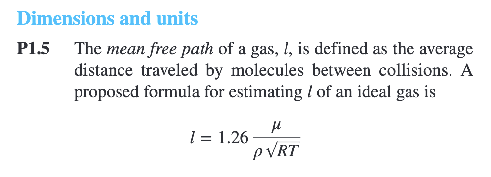 Solved Dimensions and unitsP1.5 ﻿The mean free path of ﻿a | Chegg.com