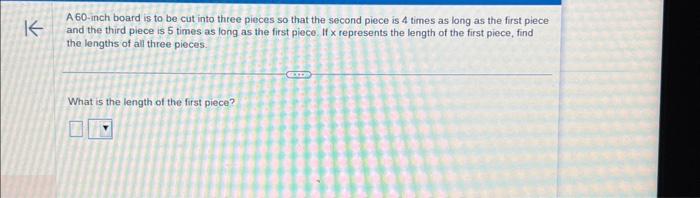 a 204 inch board is cut into two pieces. one piece is five times the length  of the other.find the lengths 