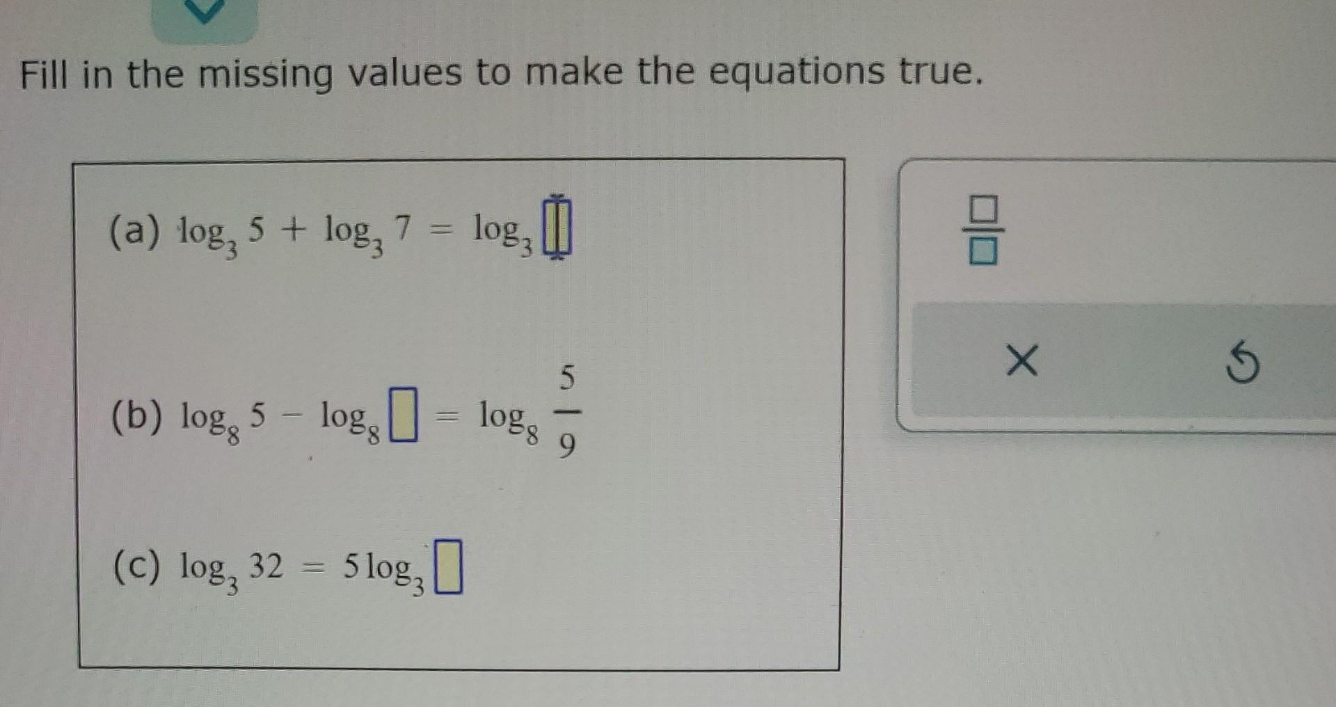 Solved Fill in the missing values to make the equations | Chegg.com