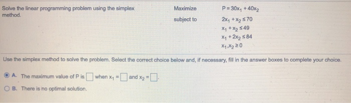 Solved Solve the linear programming problem using the | Chegg.com