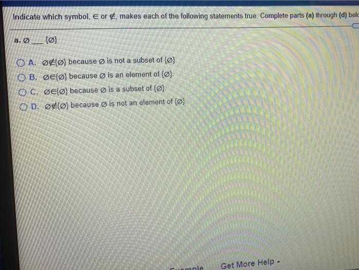 Solved Indicate which symbol. E or, makes each of the | Chegg.com