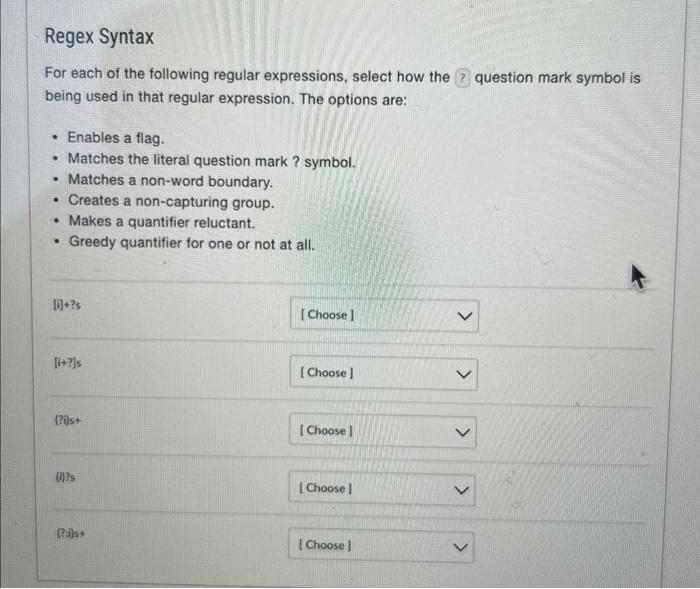 Solved Regex Syntax For Each Of The Following Regular | Chegg.Com