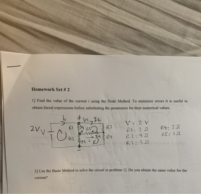 Solved Homework Set #2 1) Find The Value Of The Current I | Chegg.com