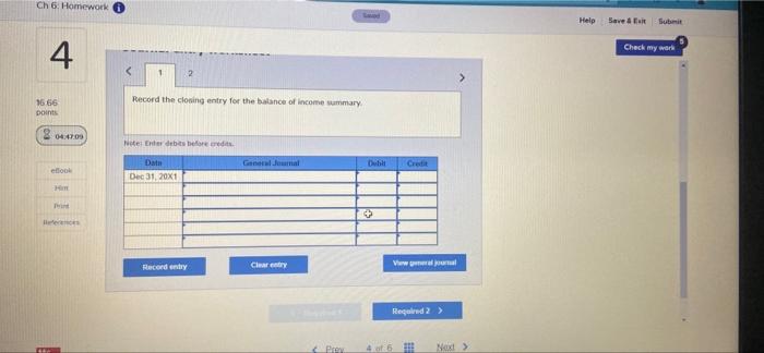 Solved Help Save & Exit Submit Check my work Exercise 6.7 | Chegg.com